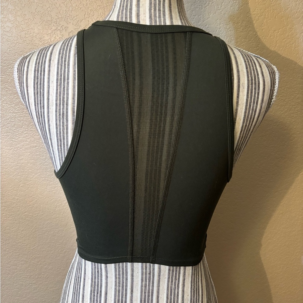 All in Motion Athletic Tank Top Medium Olive Green Racerback Mesh Panel Stretchy - Picture 5 of 14